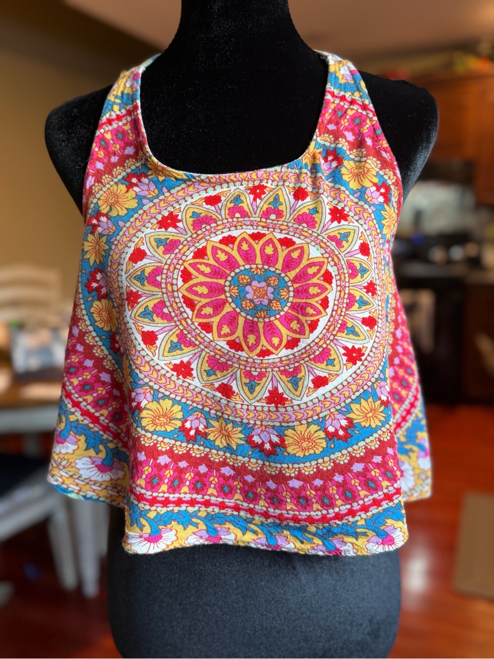 Billabong Pink Multi Floral Mandala Halter Tank